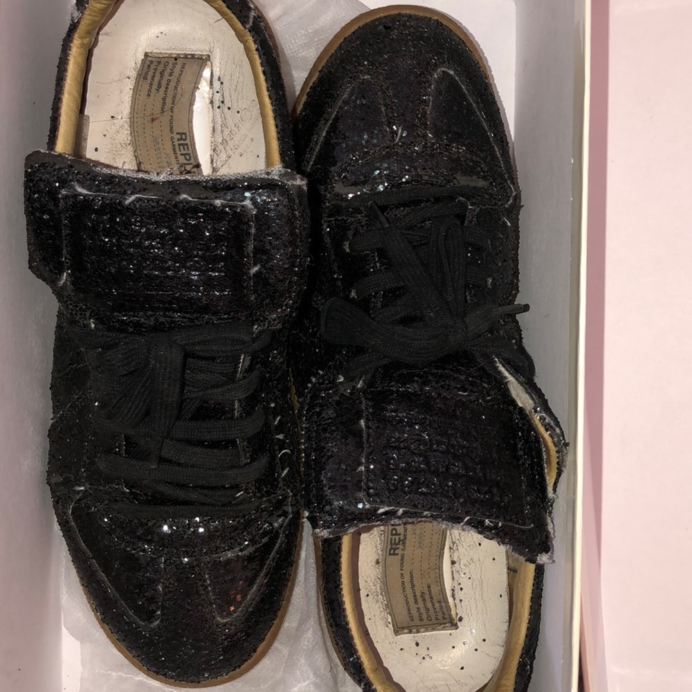 Maison Martin Margiela Black Glitter Sneakers
